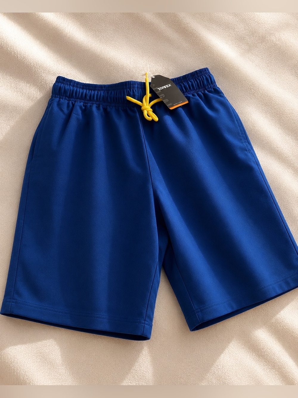 Royal Blue Swim Shorts with Yellow Drawstring